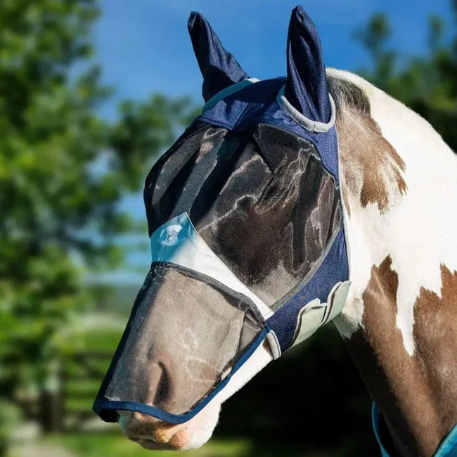 Horse Fly Mask With Nose - Navy - Swish Equestrian Ireland