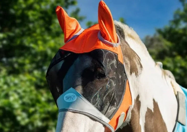 Horse FLY Mask Without Nose - Orange - Swish Equestrian Ireland