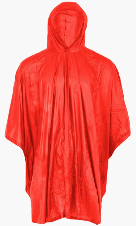 Hooded Poncho Red