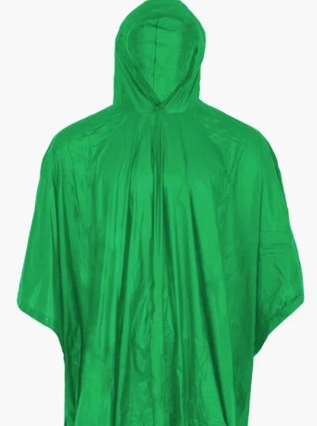 Hooded Poncho Green